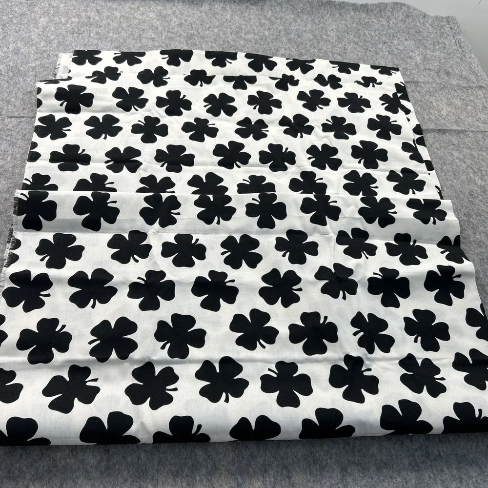 Stiff Thick Shamrock Black And‎ White Fabric - 2Yds +28